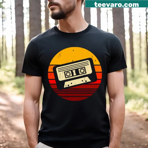 Retro cassette tape graphic on a T-shirt
