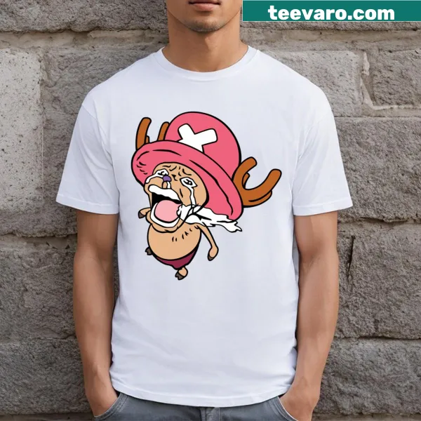 Whimsical T-shirt featuring a crying chopper illustration