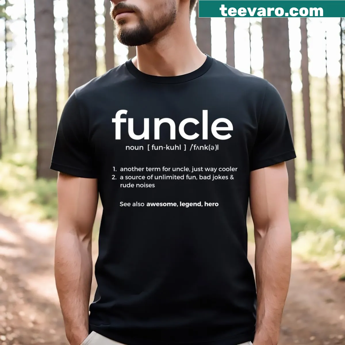 T-shirt celebrating the world's greatest uncle with humorous text — on a men's t-shirt