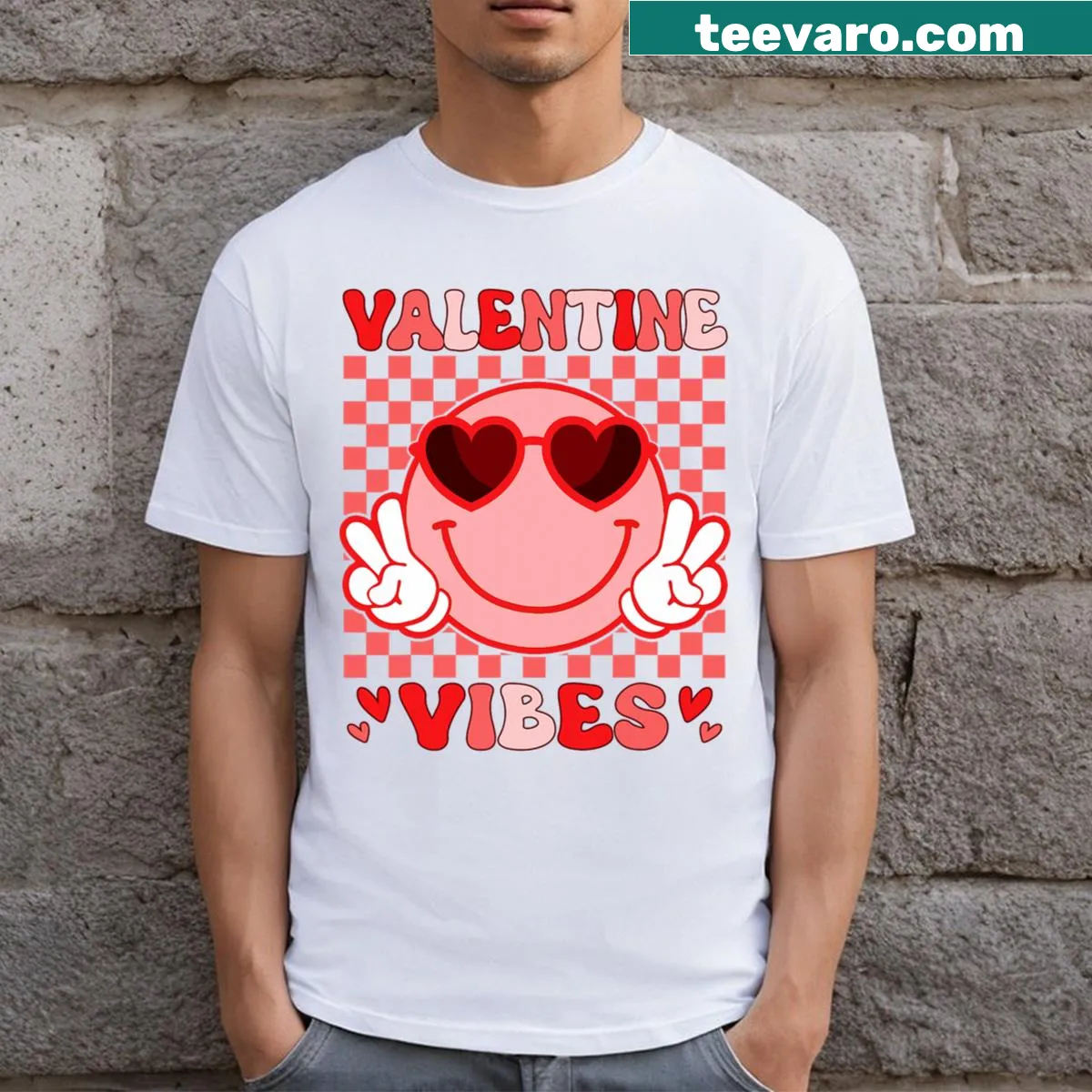Cute graphic celebrating Valentine's Day on a T-shirt — on a men's t-shirt