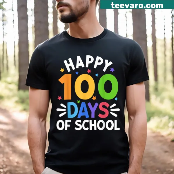 Celebratory design for the 100th day of school with cheerful text