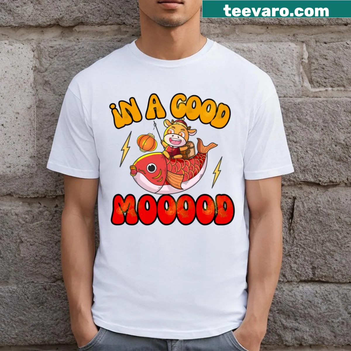 Illustration of cheerful animals on a T-shirt. — on a men's t-shirt