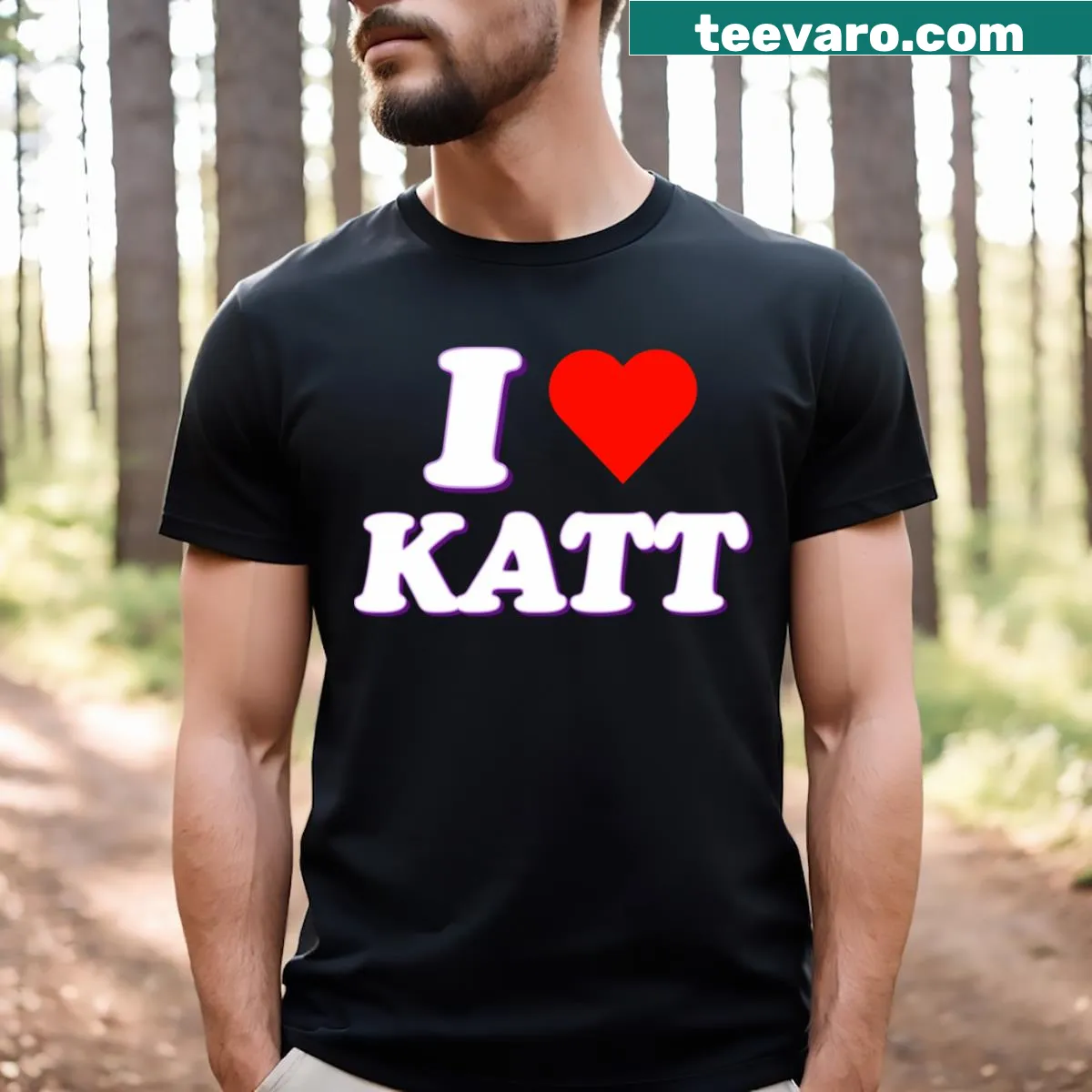 Heart design typography t-shirt for Katt fans — on a men's t-shirt
