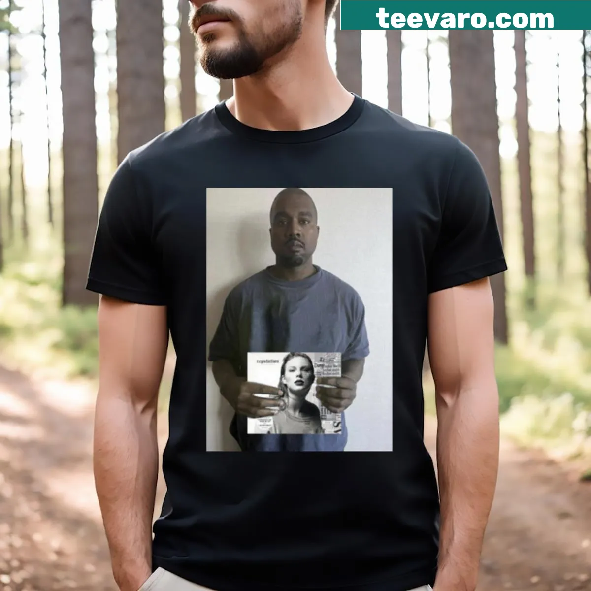 T-shirt for Kannye Taylor fans with bold text — on a men's t-shirt