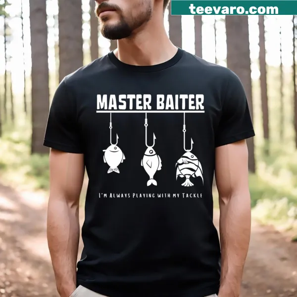 Master Baiter Funny Fishing T-shirt with humorous illustration