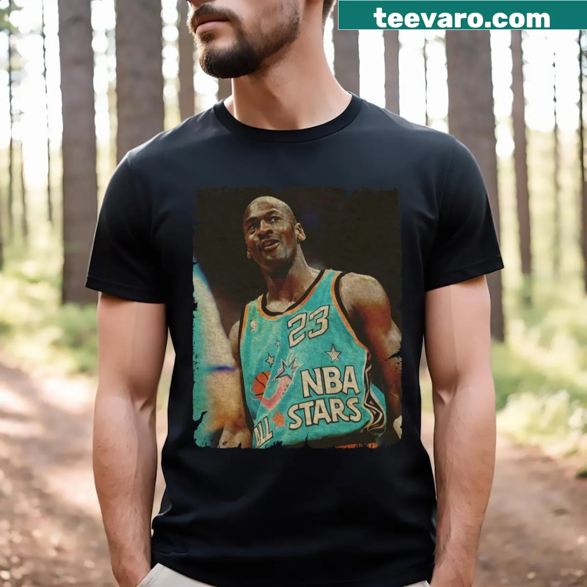 Michael Jordan MVP graphic t-shirt from 1996 All-Star Game — on a men's t-shirt