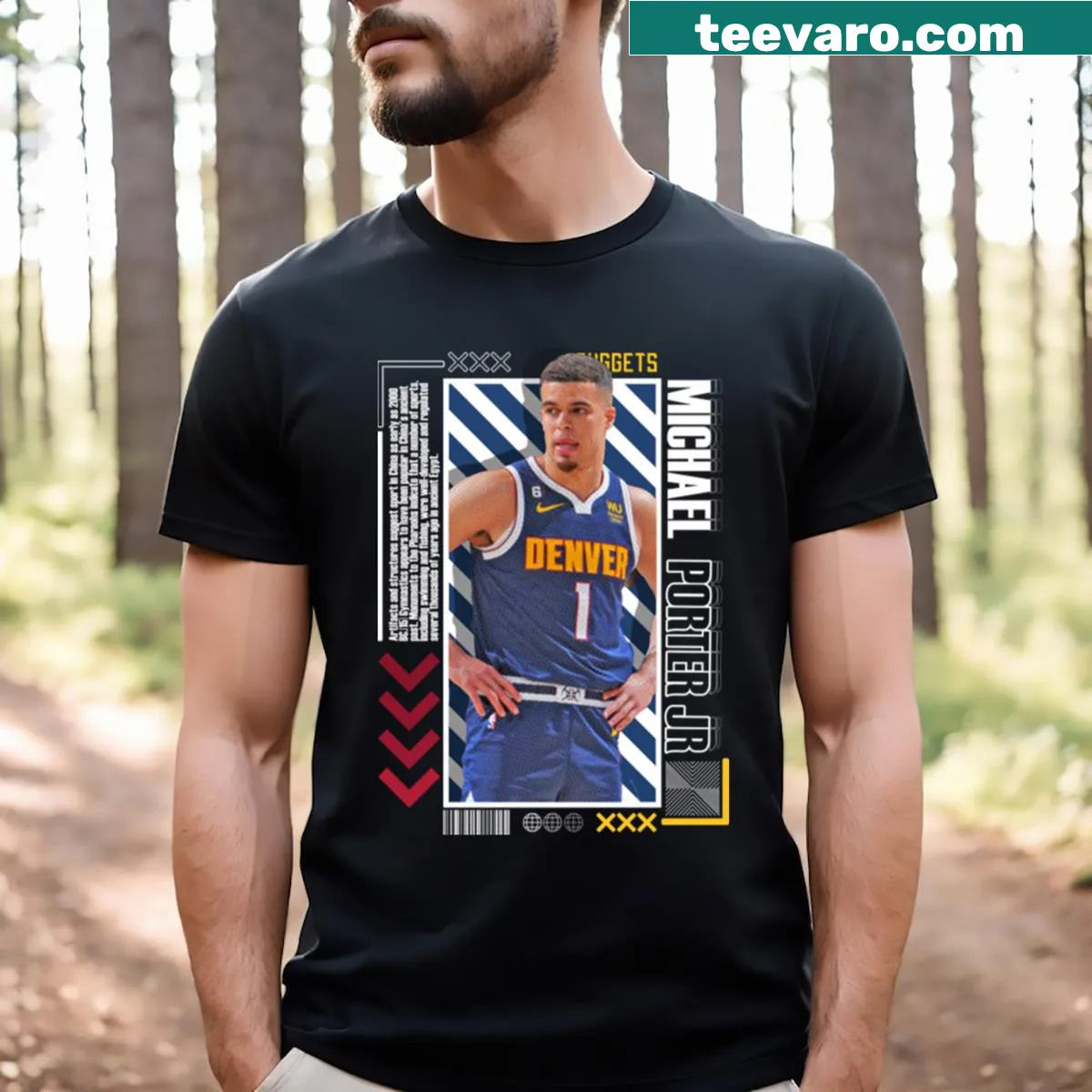 Michael Porter Paper Poster Version 10 design T-shirt — on a men's t-shirt