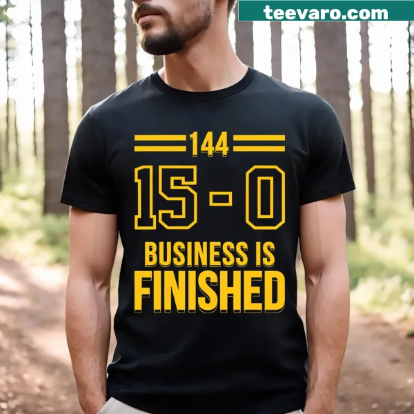 Michigan athletics themed T-shirt with bold text and stats