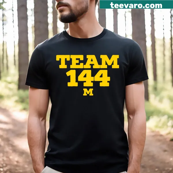 Team 144 T-shirt representing Michigan Wolverines football