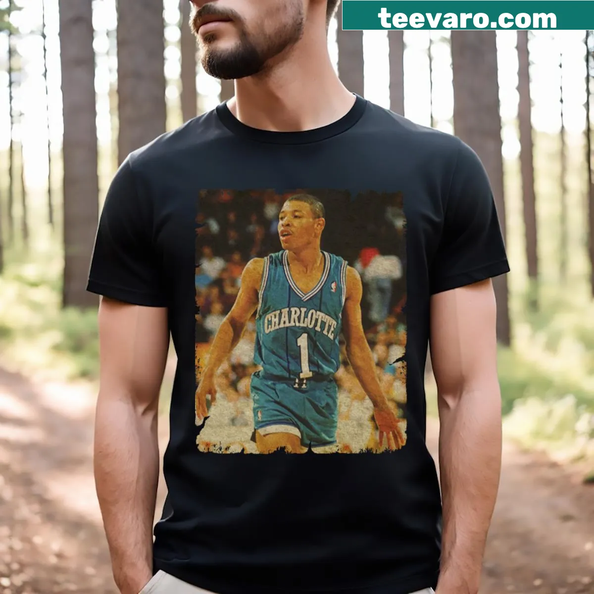 Vintage-style Muggsy Bogues T-shirt with classic graphic — on a men's t-shirt