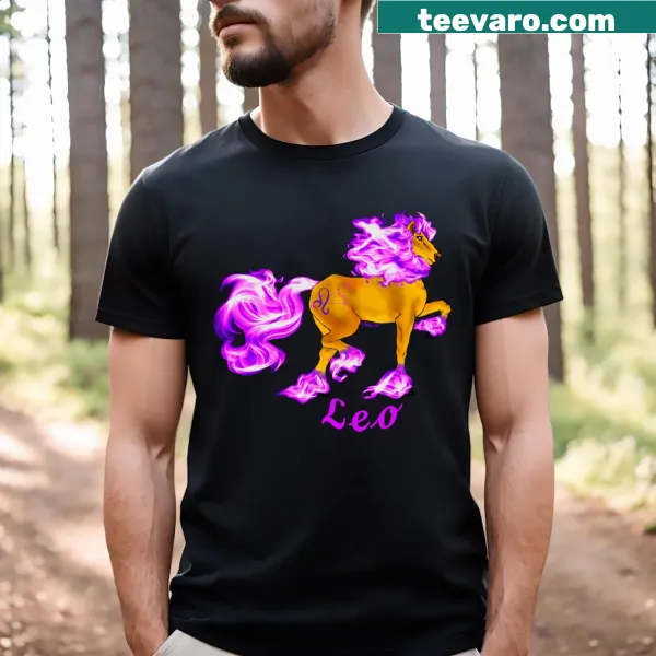 Astrological Leo T-shirt featuring bold typography design