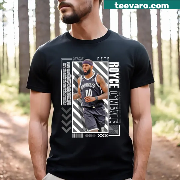 T-shirt featuring a paper poster design inspired by Royce O'Neale