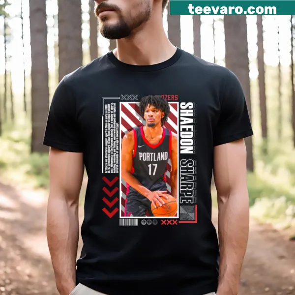 T-shirt with Shaedon Sharpe graphic resembling a paper poster