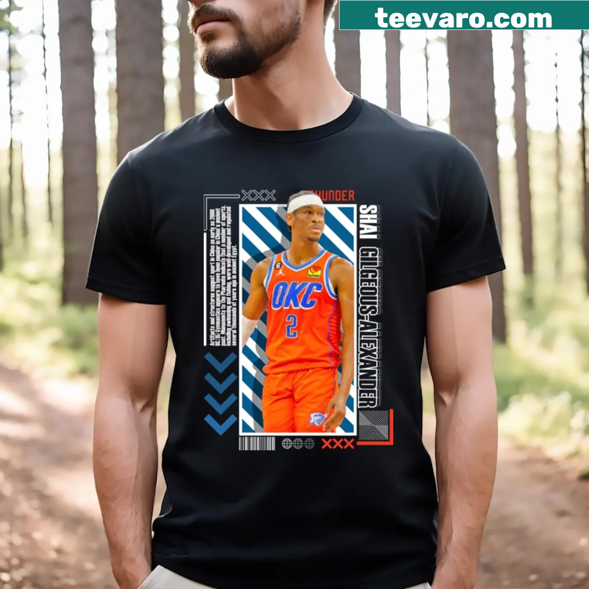 T-shirt featuring a paper poster design of Shai Gilgeous-Alexander — on a men's t-shirt