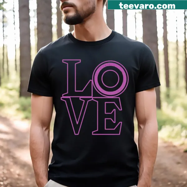 Simple love-themed T-shirt with heart graphic and text