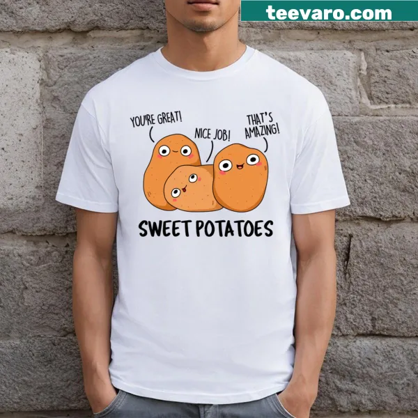 Funny Sweet Potatoes vegetable puns t-shirt for kids