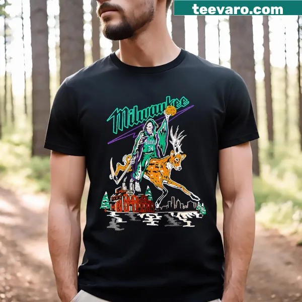 T-shirt with an imaginative graphic featuring fantasy elements and local pride