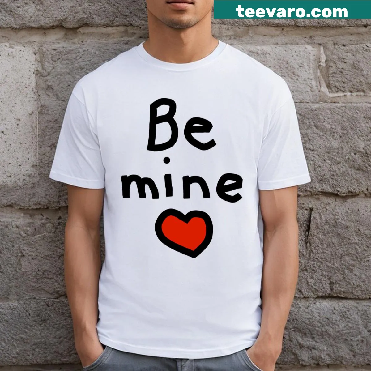 Valentine's Day t-shirt with a sweet 'Be Mine' message — on a men's t-shirt