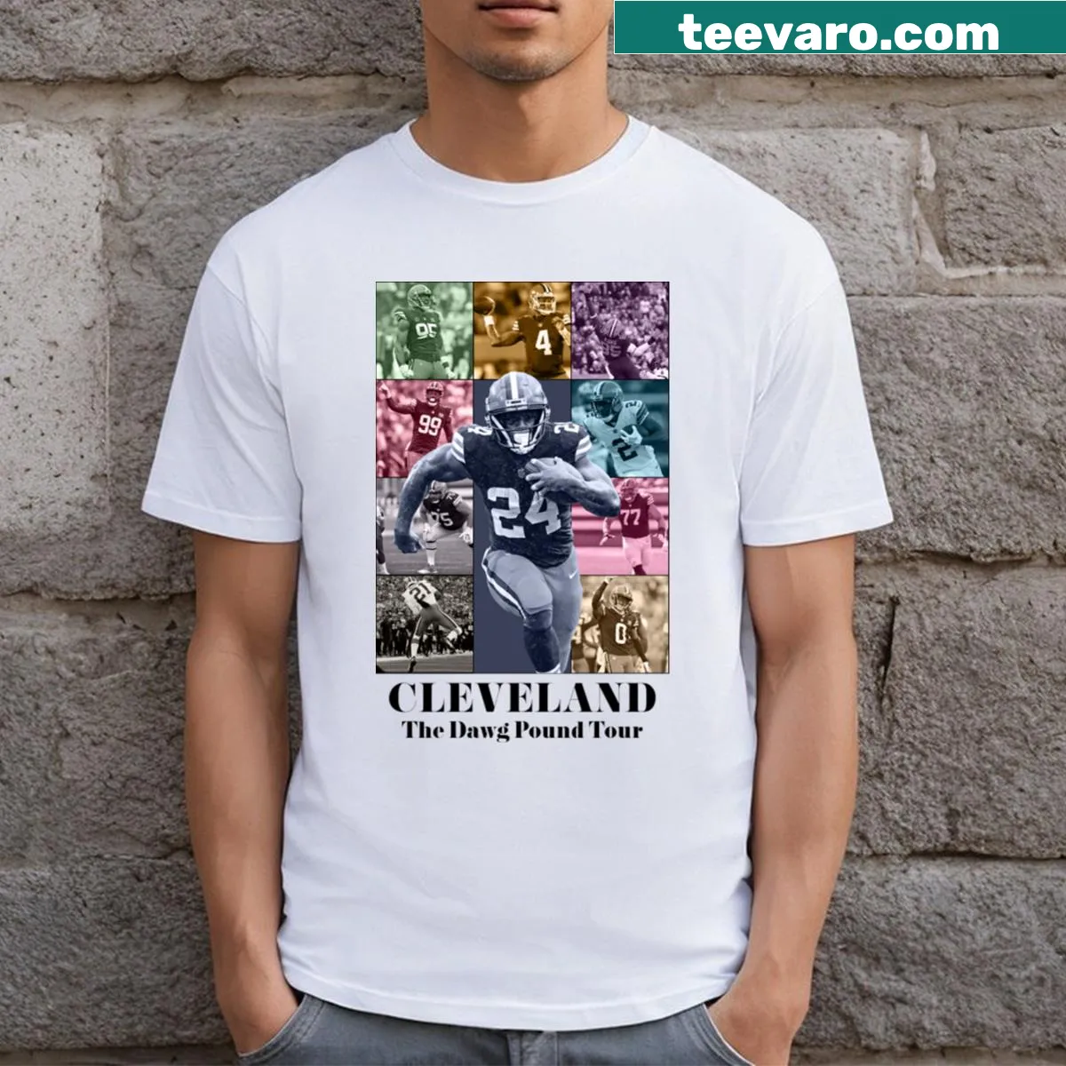 Cleveland Browns T-shirt celebrating the team's eras with stylish design — on a men's t-shirt