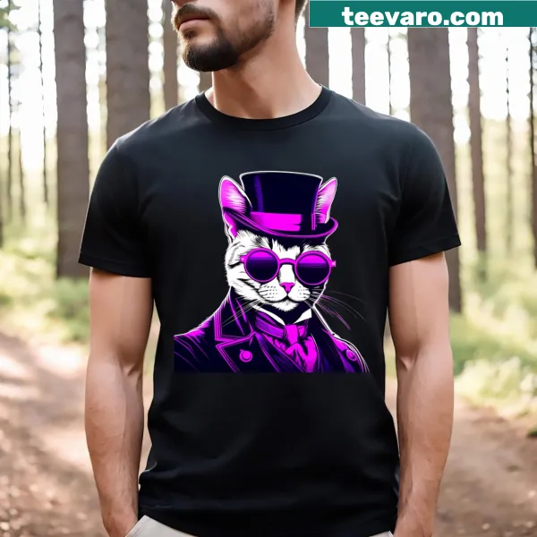Charming cosmic cat graphic on a vintage T-shirt