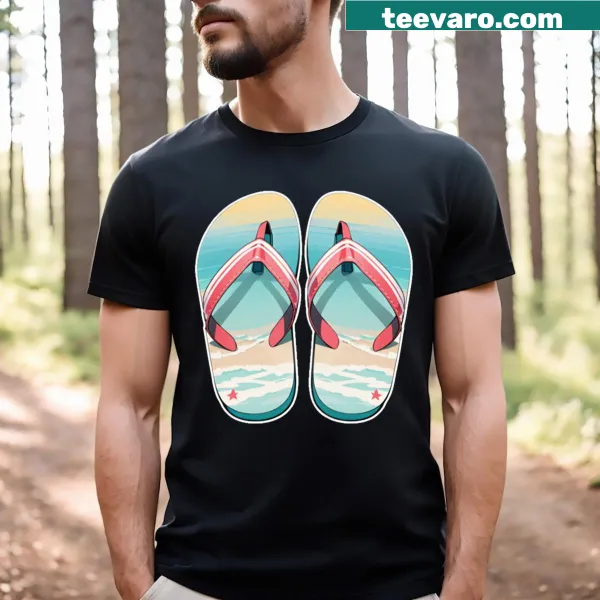 Illustrated cute flip flops T-shirt for summer vibes