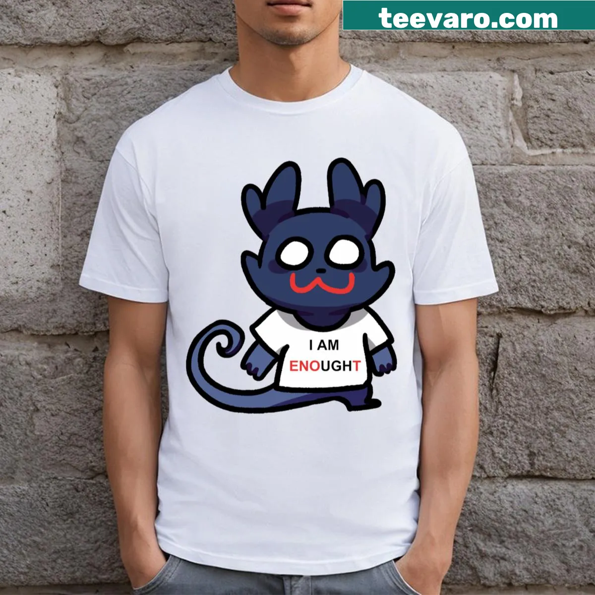 Affirming typography T-shirt with positive message — on a men's t-shirt
