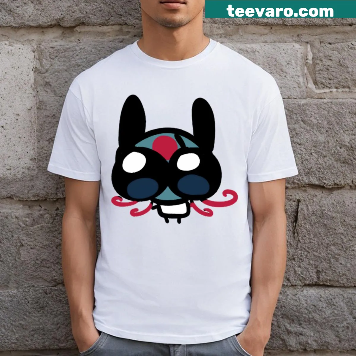 Cute t-shirt featuring an adorable moon graphic — on a men's t-shirt