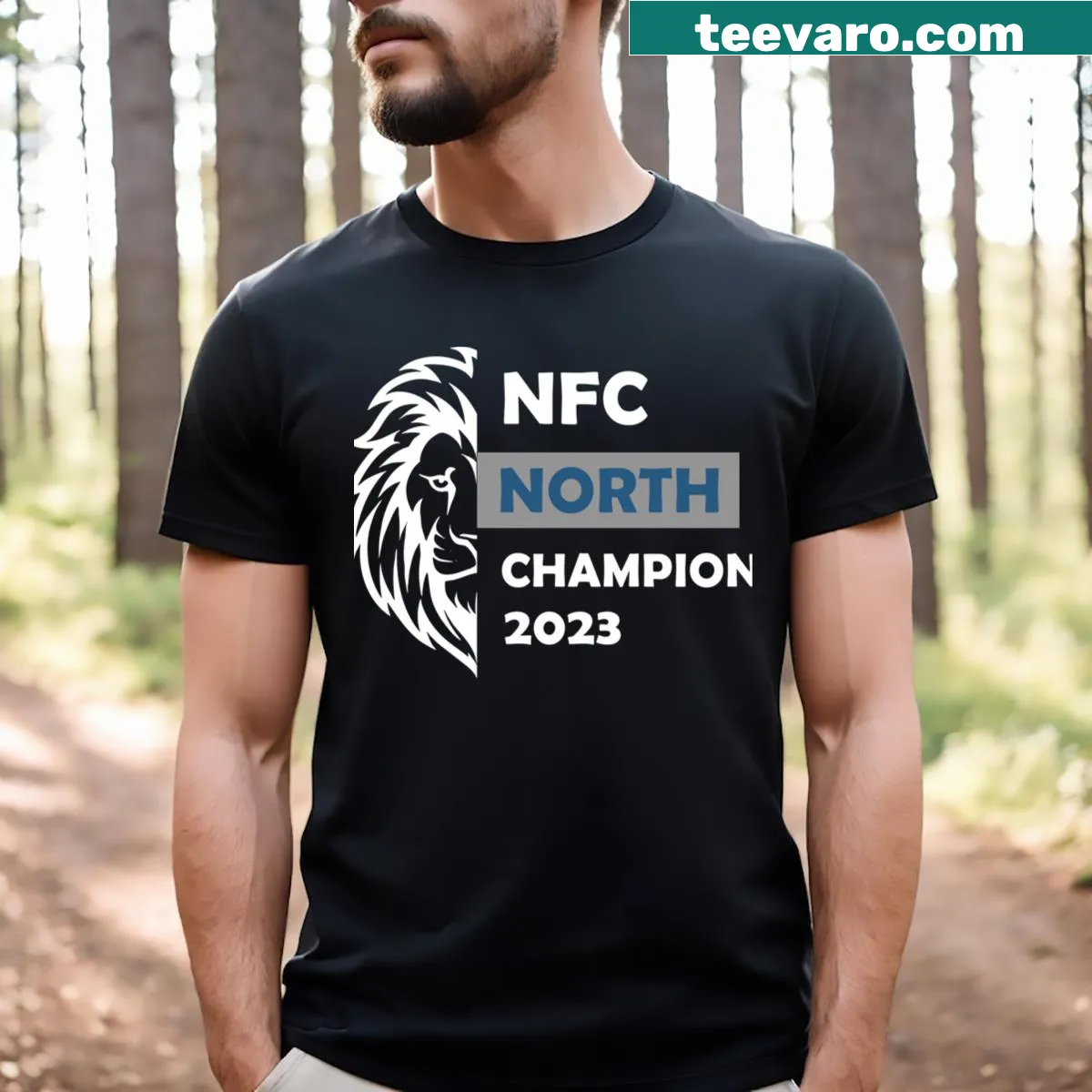 NFC North Champions typography T-shirt — on a men's t-shirt