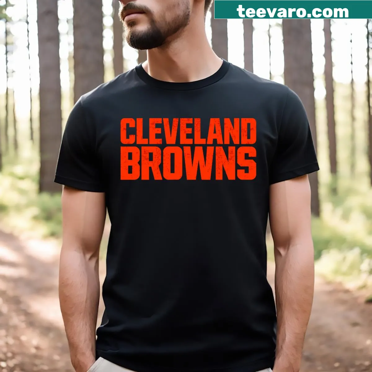 Retro Cleveland Browns T-shirt with vintage-inspired graphic. — on a men's t-shirt