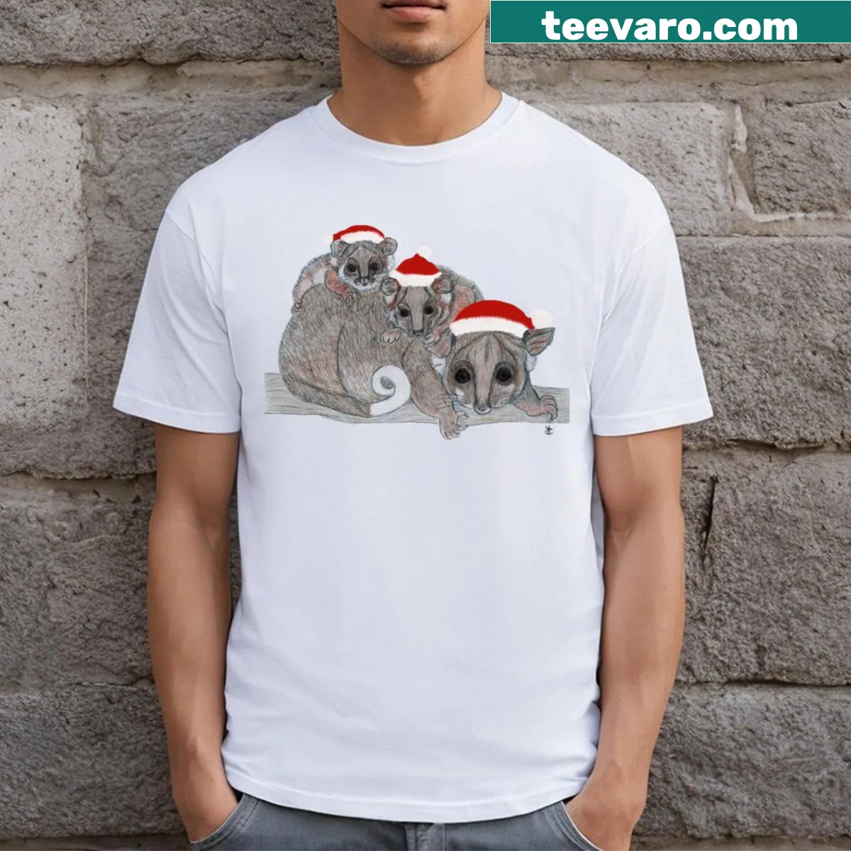 Vintage distressed Cat Dad t-shirt with cartoon whiskers and faded center-chest text — on a men's t-shirt