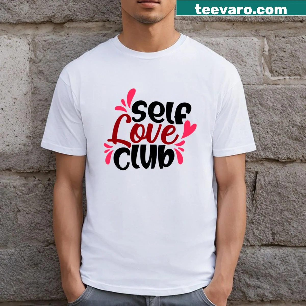 Uplifting t-shirt with 'Self Love Best Life' printed boldly — on a men's t-shirt