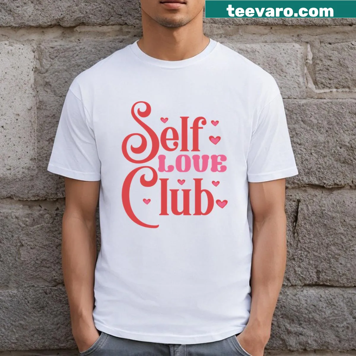 T-shirt promoting self-love with an uplifting graphic — on a men's t-shirt