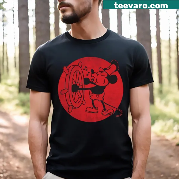 Charming Steamboat Willie 2 T-shirt with classic cartoon illustration