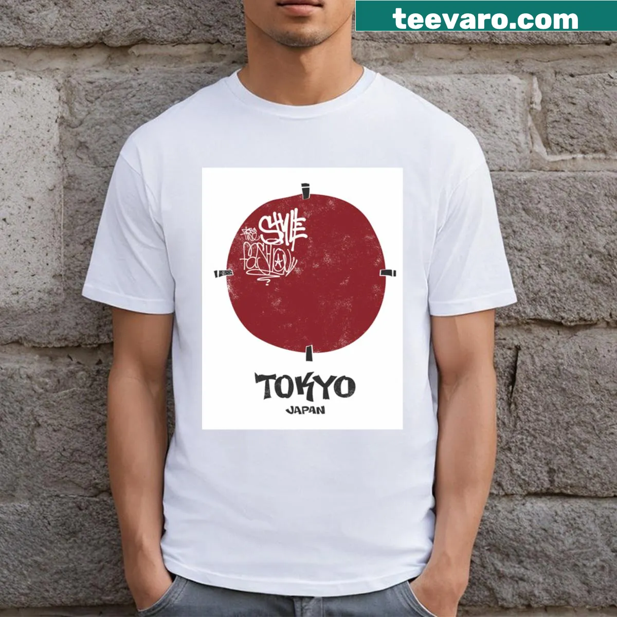 Playful design inspired by Tokyo's vibrant culture — on a men's t-shirt