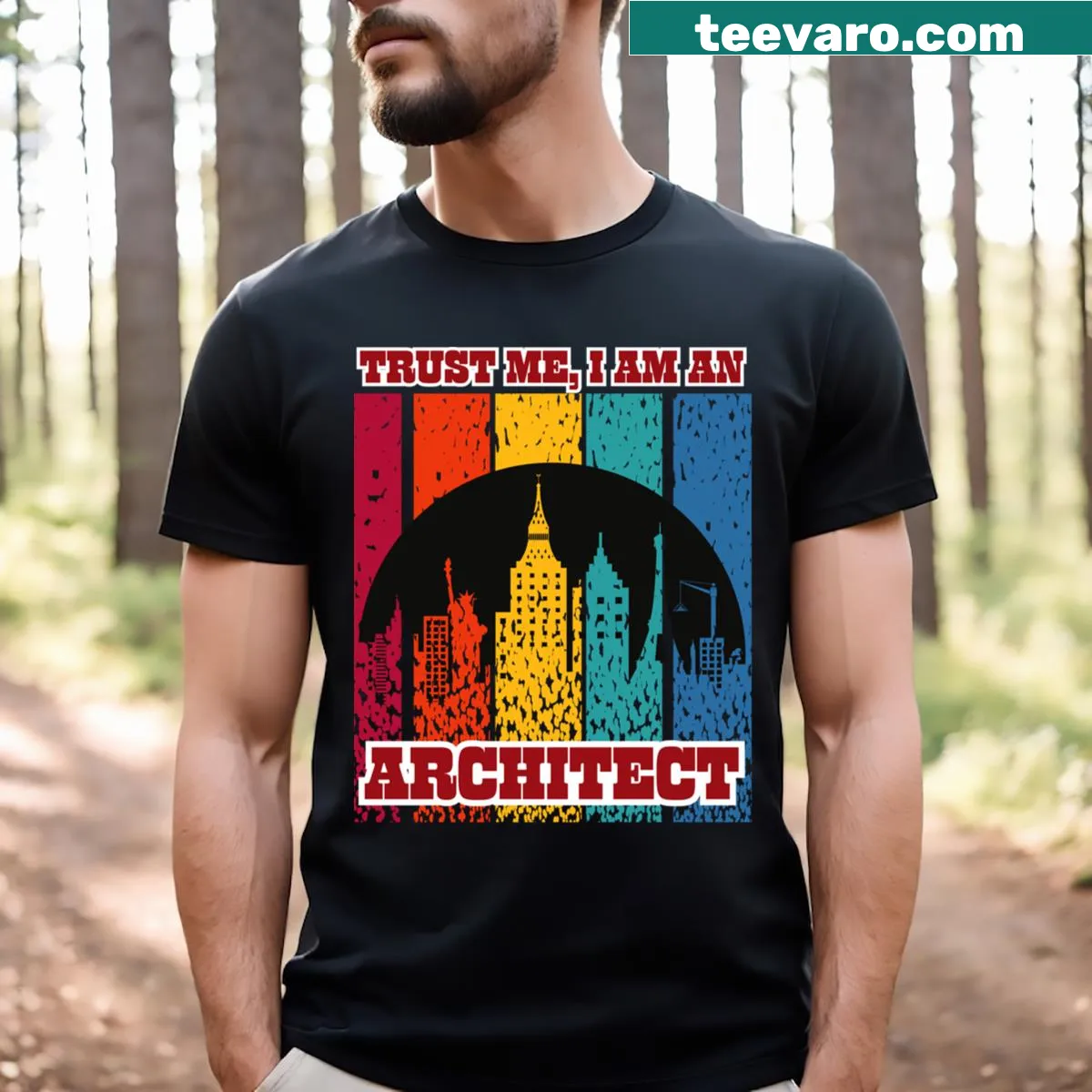 Funny architect-themed T-shirt with clever text — on a men's t-shirt