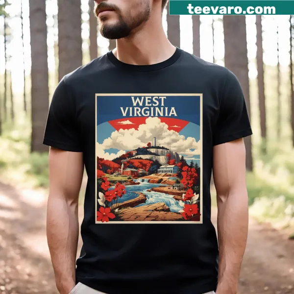 Vintage West Virginia tourism poster graphic t-shirt
