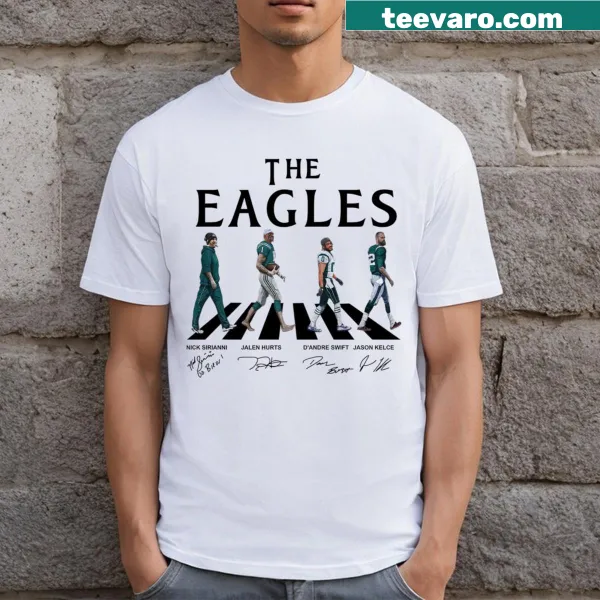 T-shirt inspired by Abbey Road featuring Eagles football elements.
