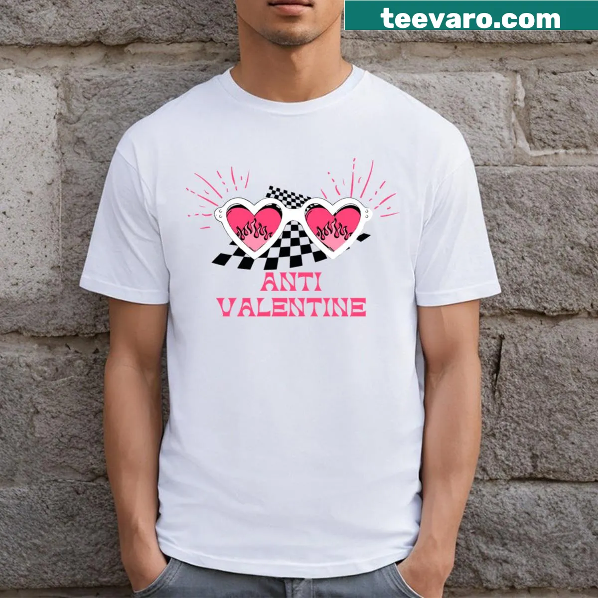 Funny Anti-Valentine's Day quote t-shirt — on a men's t-shirt