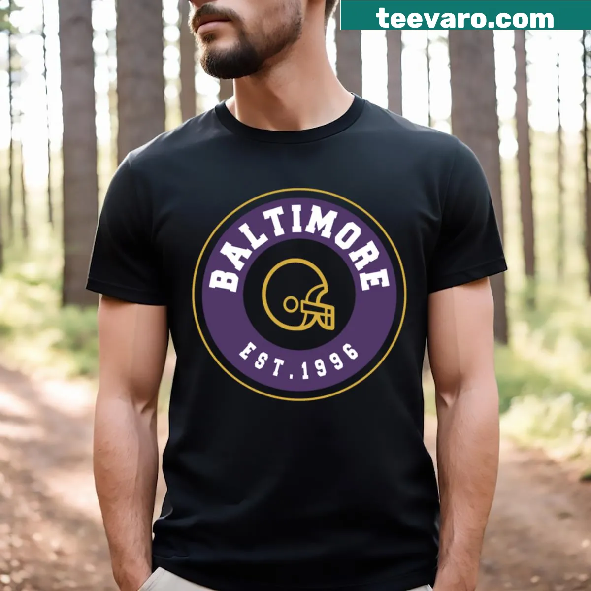 Baltimore Is 1996 T-shirt featuring a clean design — on a men's t-shirt