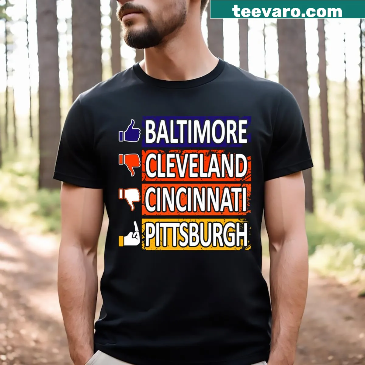 Funny Baltimore Pro Football T-shirt with humorous graphic — on a men's t-shirt
