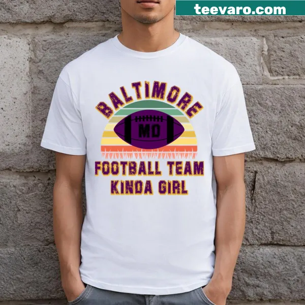 Vintage jersey t-shirt for women featuring Ravens team graphics