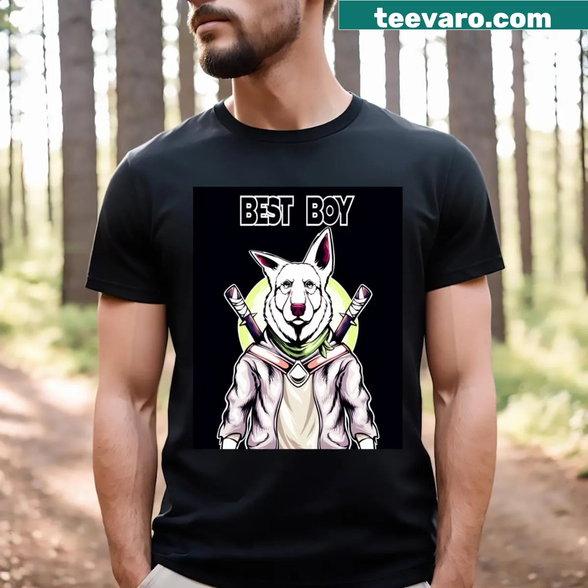 Typography tee featuring 'Best Boy Grip Electric Zeus' — on a men's t-shirt