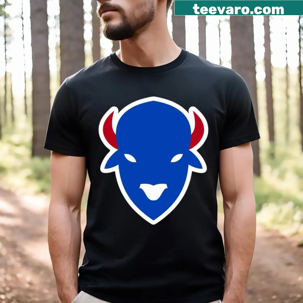 Buffalo Bills Football T-shirt with bold team typography — on a men's t-shirt