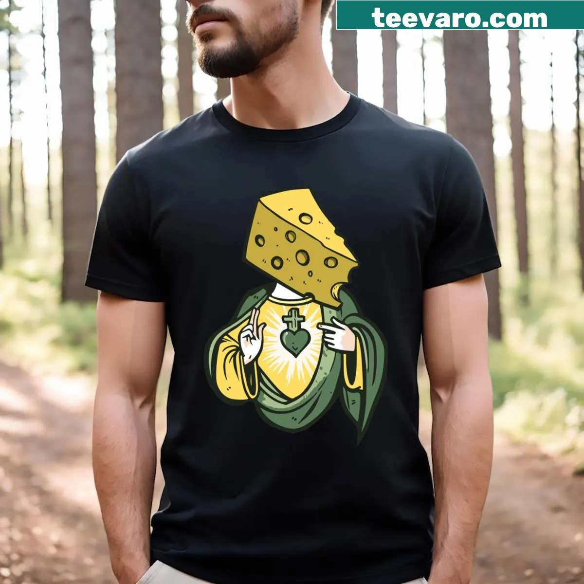 Playful Packers fan t-shirt with humorous text and graphics — on a men's t-shirt