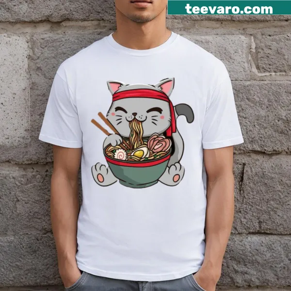 Cute corgi eating ramen in a whimsical graphic design