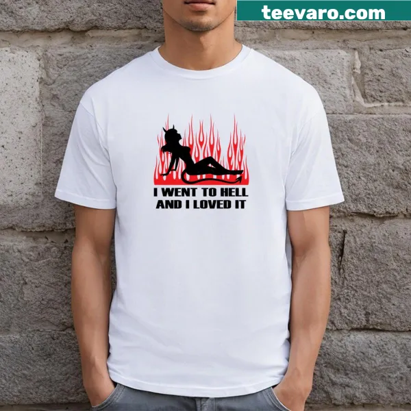 Edgy t-shirt design of a devil woman with fire elements