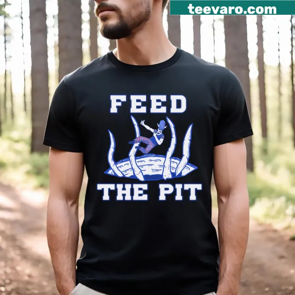 Playful T-shirt with the phrase Feed The Pit in bold graphic