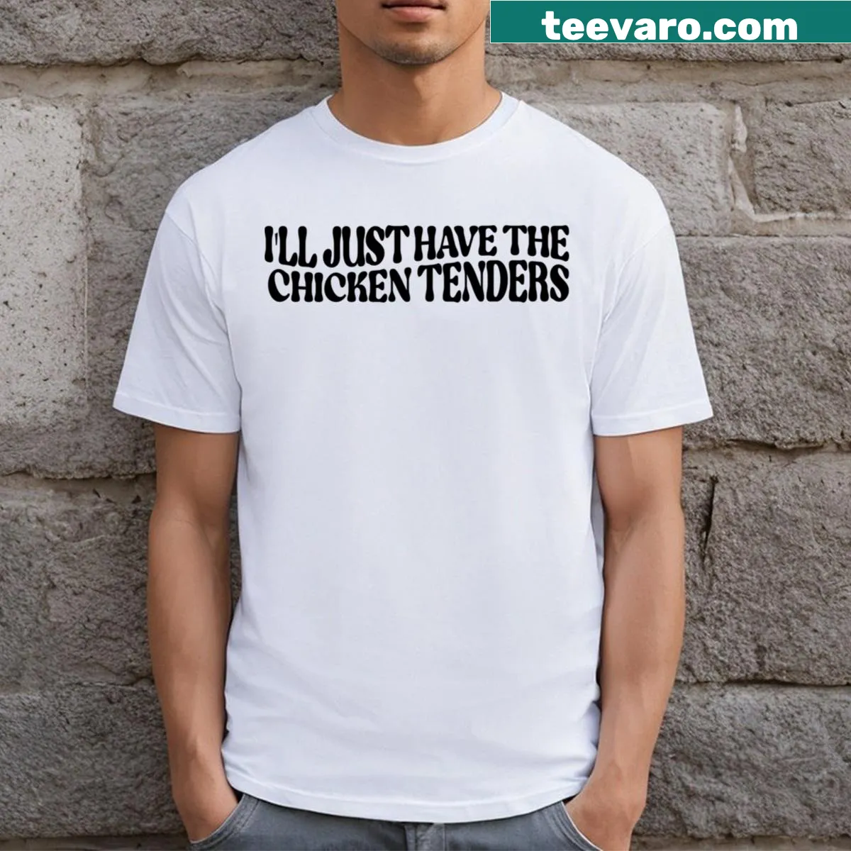 Funny retro T-shirt for chicken tender lovers — on a men's t-shirt