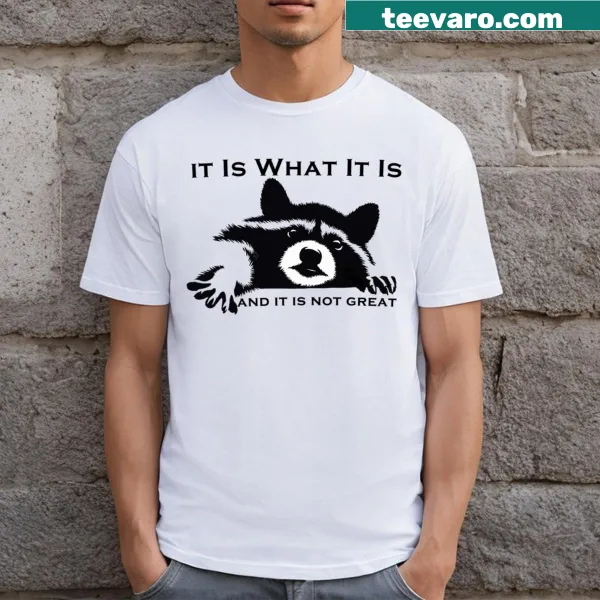 Sarcastic T-shirt with raccoon design and humorous text