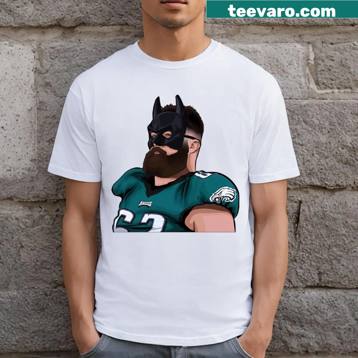 Essential t-shirt featuring Jason Kelce's name and Philadelphia Eagles logo — on a men's t-shirt